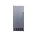 Summit BIM47OS 15-inch built-in outdoor clear icemaker, stainless steel cabinet and louvered grille, front view