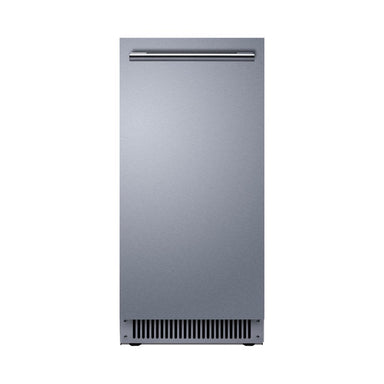 Summit BIM63OSADA 15-inch ADA height outdoor clear icemaker, stainless steel door and louvered grille, front view