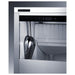 Summit BIM63OSADA 15-inch ADA height outdoor clear icemaker, interior ice bin with scoop, detail view