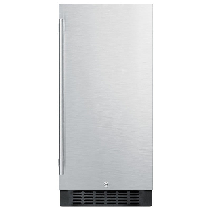 Summit SPR316OS 15-inch outdoor all-refrigerator, stainless steel door, front view