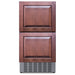 Front view of the Summit ADRD18H34 with custom wood overlay panels