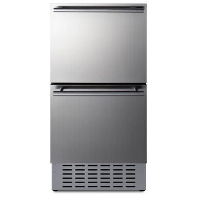 Front view of the Summit ADRD18H34 18-inch 34-inch-tall 2-drawer all-refrigerator