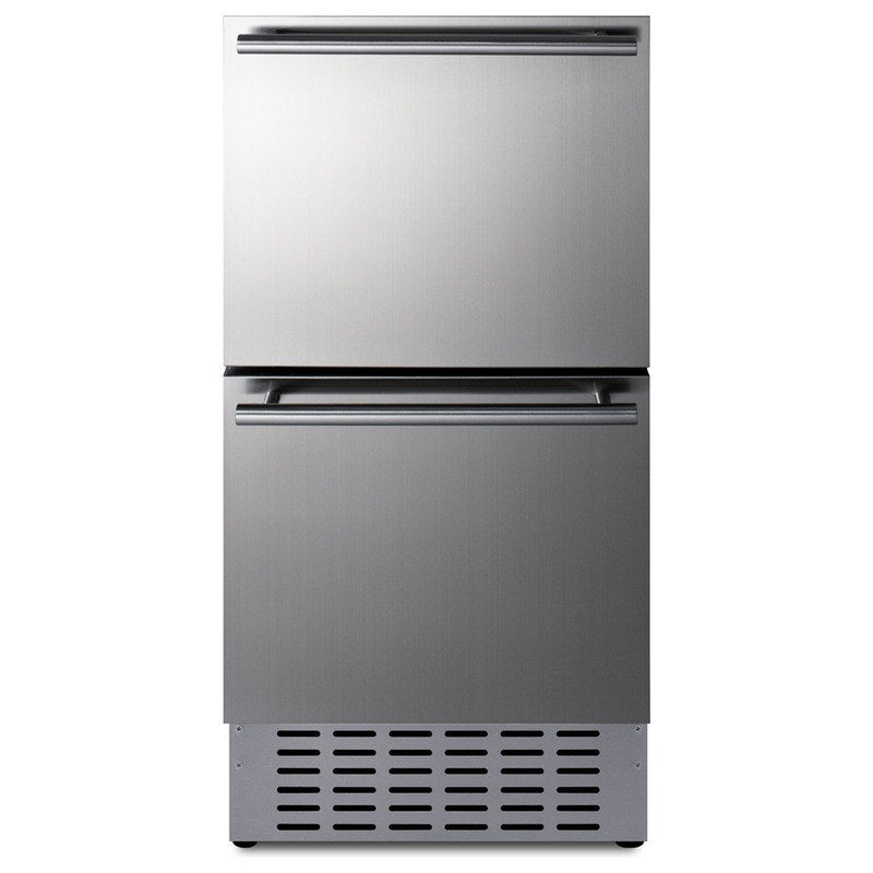 Front view of the Summit ADRD18H34 18-inch 34-inch-tall 2-drawer all-refrigerator