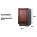 Summit BIM182OSADAIF 18-inch ADA panel-ready outdoor clear icemaker, dimensioned line drawing