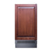 Summit BIM182OSIF 18-inch panel-ready outdoor clear icemaker, panel-ready door shown with wood overlay panel, front view