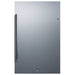 Summit SPR196OS 19-inch outdoor shallow-depth all-refrigerator, stainless steel door, front view