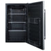 Summit SPR196OSCSS 19-inch outdoor all-stainless all-refrigerator, door open showing empty interior