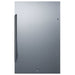 Summit SPR196OSCSS 19-inch outdoor all-stainless all-refrigerator, stainless steel door and cabinet, front view