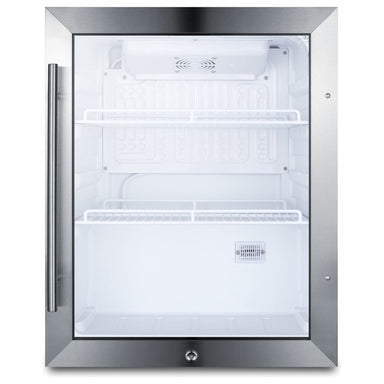 Summit SPR314LOS 19-inch outdoor countertop glass-door beverage center, glass door, front view
