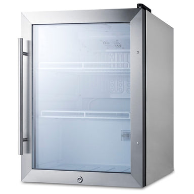 Summit SPR314LOSCSS 19-inch outdoor all-stainless countertop beverage center, angled view