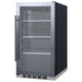 Summit SPR488BOSADA 19-inch shallow-depth outdoor ADA glass-door beverage cooler, angled view