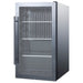 Summit SPR488BOSCSS 19-inch outdoor all-stainless beverage cooler, stainless cabinet, angled view