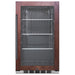 Summit SPR488BOSCSSPNR 19-inch outdoor all-stainless panel-ready beverage cooler, panel-ready glass door with wood panel, front view