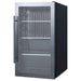 Summit SPR488BOSH34 19-inch shallow-depth outdoor glass-door beverage cooler, angled view