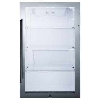 Summit SPR489OS 19-inch outdoor glass-door beverage cooler, glass door, front view