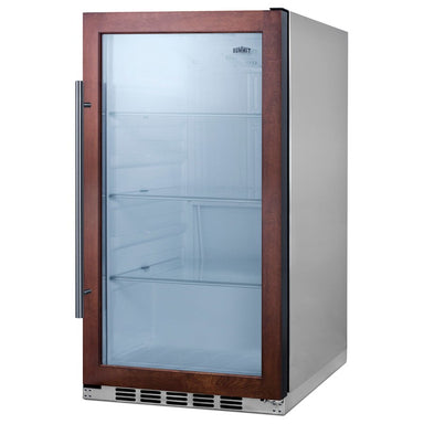 Summit SPR489OSCSSPNR 19-inch outdoor all-stainless panel-ready beverage cooler, stainless cabinet, angled view