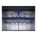 Interior of the Summit SPR3032DADA with blue LED lighting and removable dividers