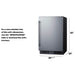 Summit SPR621OS 21-inch outdoor ADA all-refrigerator, dimension drawing with width, height and depth