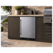 Summit SPR621OS 21-inch outdoor ADA all-refrigerator, installed in outdoor kitchen island, lifestyle