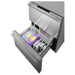Summit ADFD243CSS 24-inch ada all stainless 2 drawer all freezer, bottom drawer open, stocked with frozen food
