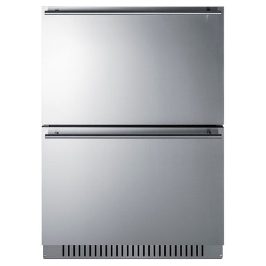 Summit ADFD243CSS 24-inch ada all stainless 2 drawer all freezer, stainless steel drawer fronts and cabinet, front view