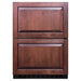 Summit ADFD243OS 24-inch outdoor ada 2 drawer all freezer, shown with optional custom overlay panels, front view