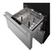 Summit ADFD243OS 24-inch outdoor ada 2 drawer all freezer, top drawer open showing interior