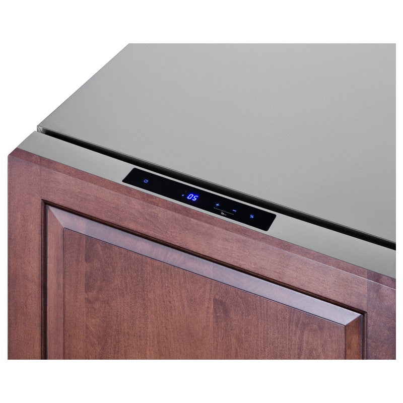 Summit ADFD243PNR 24-inch ada panel ready 2 drawer all freezer, overlay panel drawer front closeup