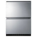 Summit ADFD243PNR 24-inch ada panel ready 2 drawer all freezer, stainless steel drawer fronts without panels, front view