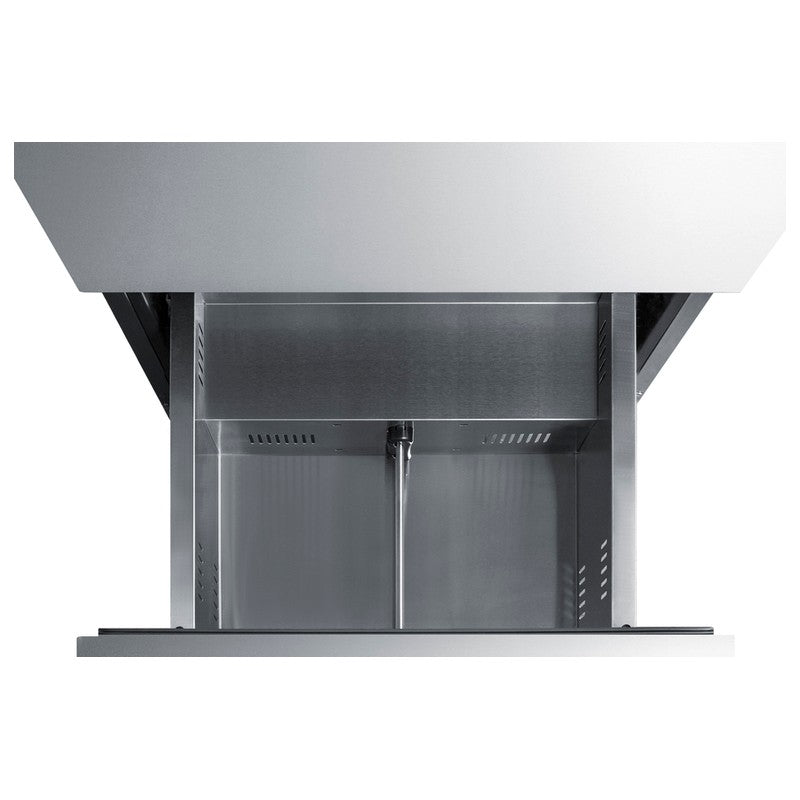 Summit ADFD2D24 24-inch energy star ada stainless 2 drawer all freezer, bottom drawer open, empty