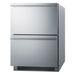 Summit ADFD2D24 24-inch energy star ada stainless 2 drawer all freezer, angled view