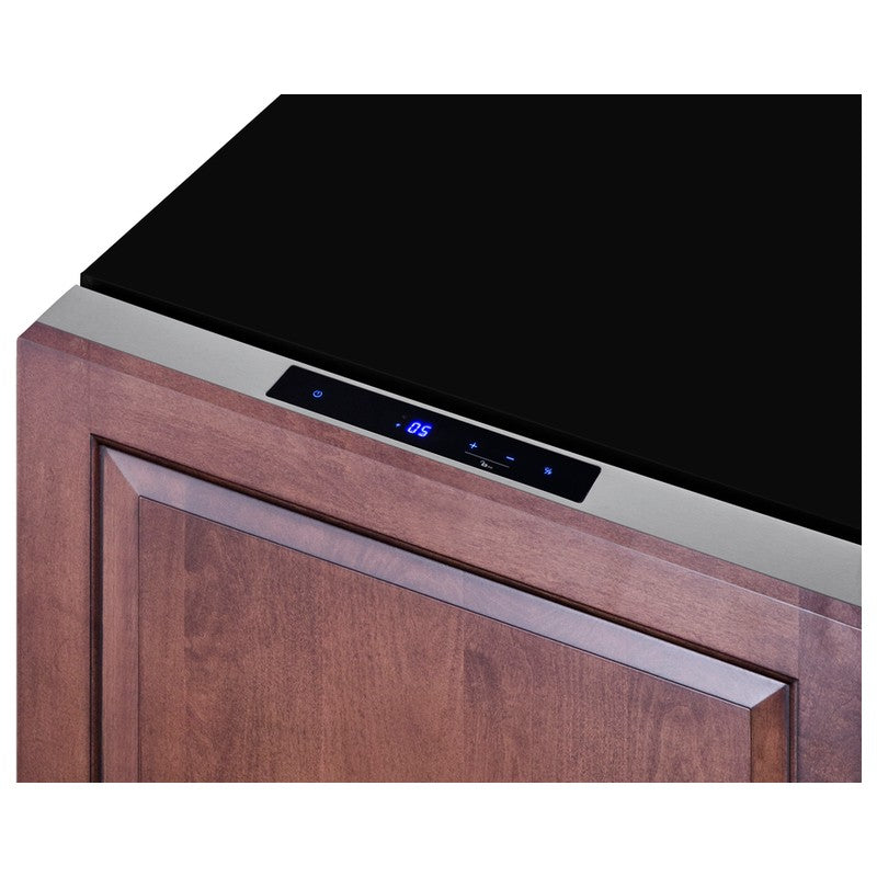Summit ADFD2D24PNR 24-inch energy star ada panel ready 2 drawer all freezer, overlay panel drawer front closeup