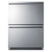 Summit ADFD2D24PNR 24-inch energy star ada panel ready 2 drawer all freezer, stainless steel drawer fronts without panels, front view