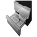 Summit ADRF244 24-inch ADA 2-drawer refrigerator-freezer, freezer drawer open with sliding wire basket