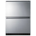 Summit ADRF244OS 24-inch outdoor ADA 2-drawer refrigerator-freezer, stainless steel drawers, front view