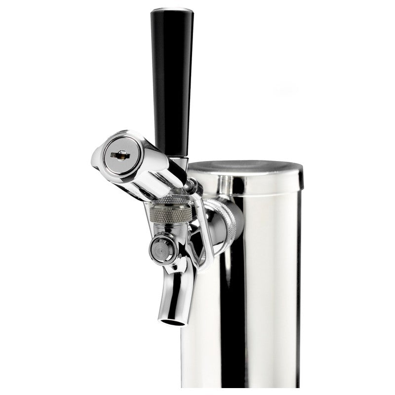 Summit BC74OSCOM 24-inch commercial outdoor single tap kegerator, tap faucet with TapLock security collar closeup