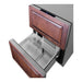 Angled view of the Summit with drawer open and chrome basket visible