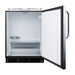 Summit SBC54OSBIADANK 24-inch ADA height outdoor kegerator, door open showing empty interior