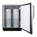 Summit SBC54OSBIADANK 24-inch ADA height outdoor kegerator, door open showing kegs inside