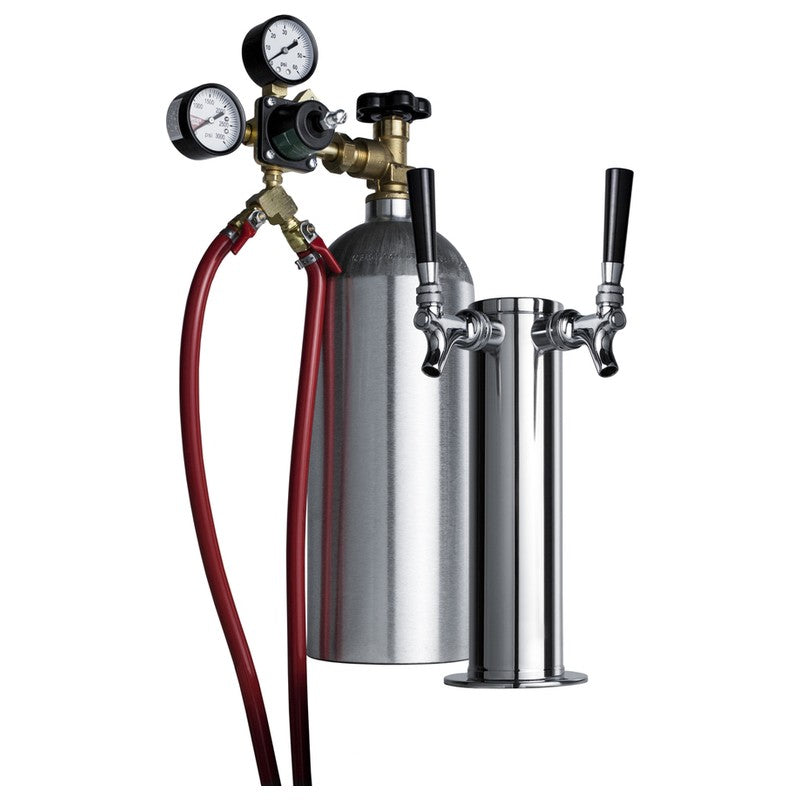 Summit SBC682CFTWIN 24-inch dual tap cold brew coffee kegerator, included cold brew tap kit with nitrogen tank, regulator and lines