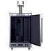 Summit SBC682CFTWIN 24-inch dual tap cold brew coffee kegerator, door open showing empty interior and tap cooling tube
