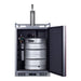 Summit SBC682PNR 24-inch indoor outdoor panel-ready single tap kegerator, door open showing a half barrel keg tapped inside
