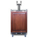 Summit SBC682PNRCFTWIN 24-inch panel-ready dual tap cold brew coffee kegerator, panel-ready door shown with wood overlay panel and twin tap tower, front view