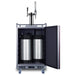 Summit SBC682PNRCMTWIN 24-inch panel-ready nitro cold brew coffee kegerator, door open showing ball lock Cornelius kegs connected inside