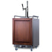 Summit SBC682PNRCMTWIN 24-inch panel-ready nitro cold brew coffee kegerator, shown with wood overlay panel, angled view