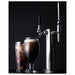 Summit SBC682PNRCMTWIN 24-inch panel-ready nitro cold brew coffee kegerator, glasses of nitro and flat cold brew coffee beside the twin towers