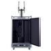 Summit SBC682PNRNCFTWIN 24-inch panel-ready dual tap nitro cold brew coffee kegerator, door open showing empty interior
