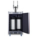 Summit SBC682PNRNCFTWIN 24-inch panel-ready dual tap nitro cold brew coffee kegerator, door open showing ball lock Cornelius kegs connected inside