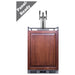Summit SBC682PNRTRIPLE 24-inch indoor outdoor panel-ready triple tap kegerator, panel-ready door callout, shown with customer overlay panel