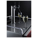 Summit SBC682PNRWKDTWIN 24-inch panel-ready dual tap wine dispenser, twin tower pouring beside glasses of wine, detail view
